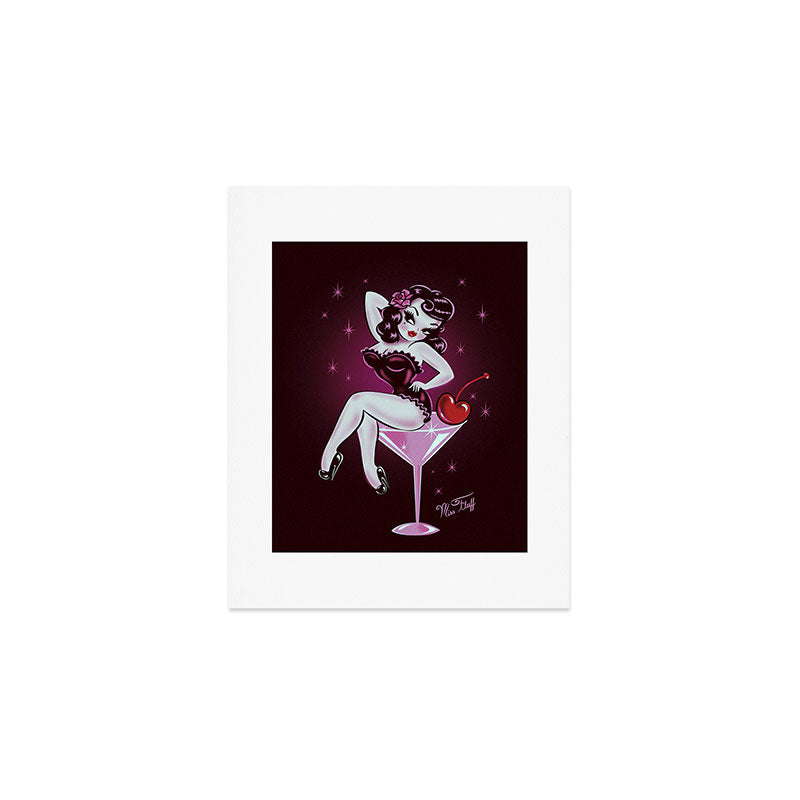 Cherry Martini Girl Art Print Gallery Image 1