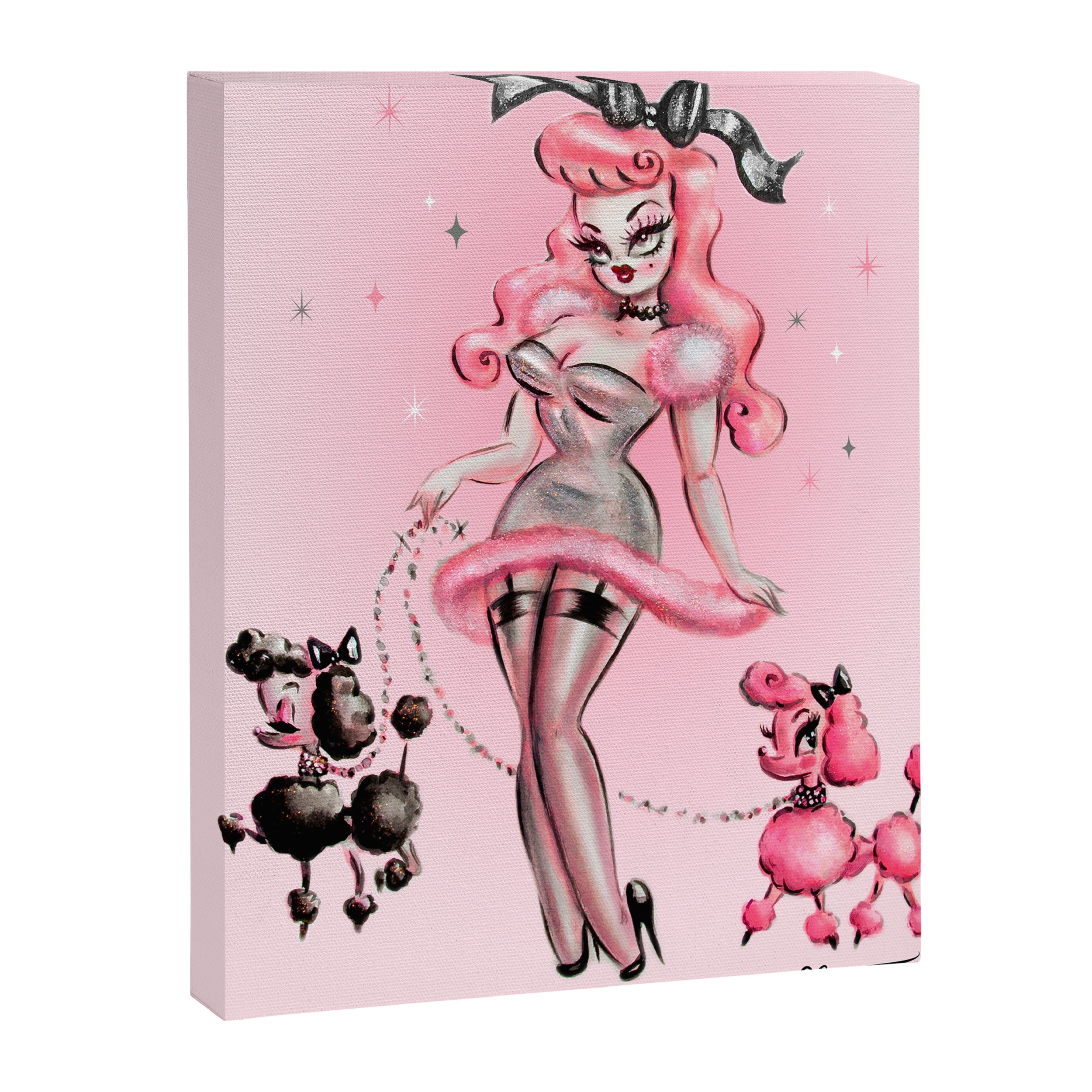Miss Pink Poodle Canvas Print Gallery Image 6