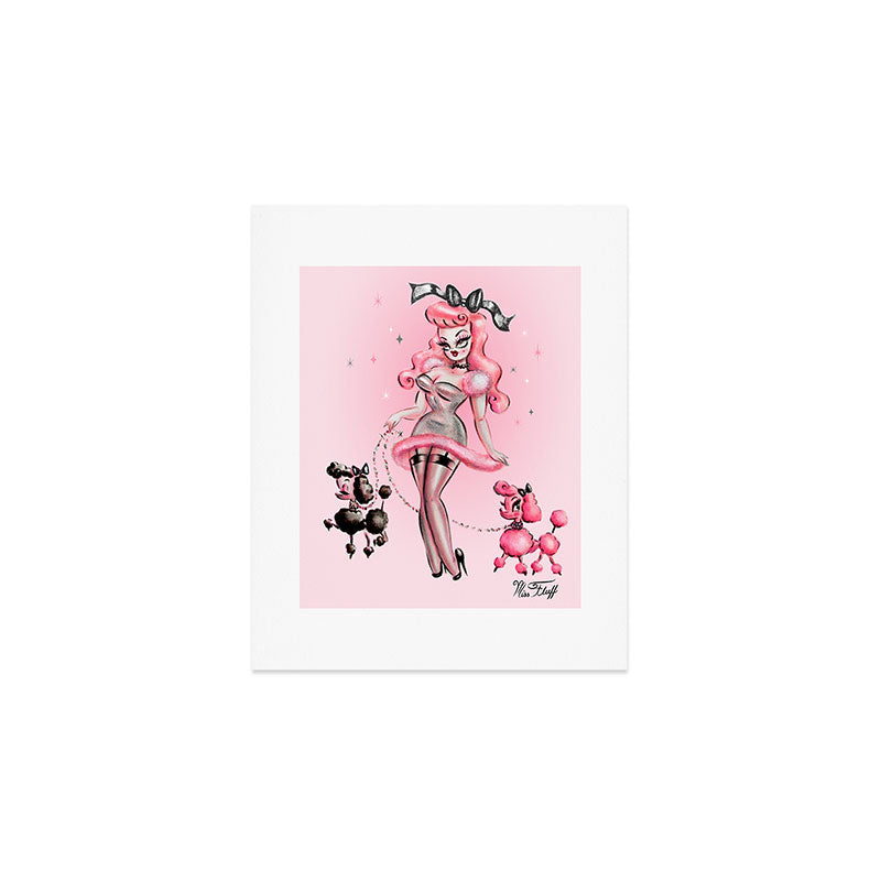Miss Pink Poodle Art Print Gallery Image 1