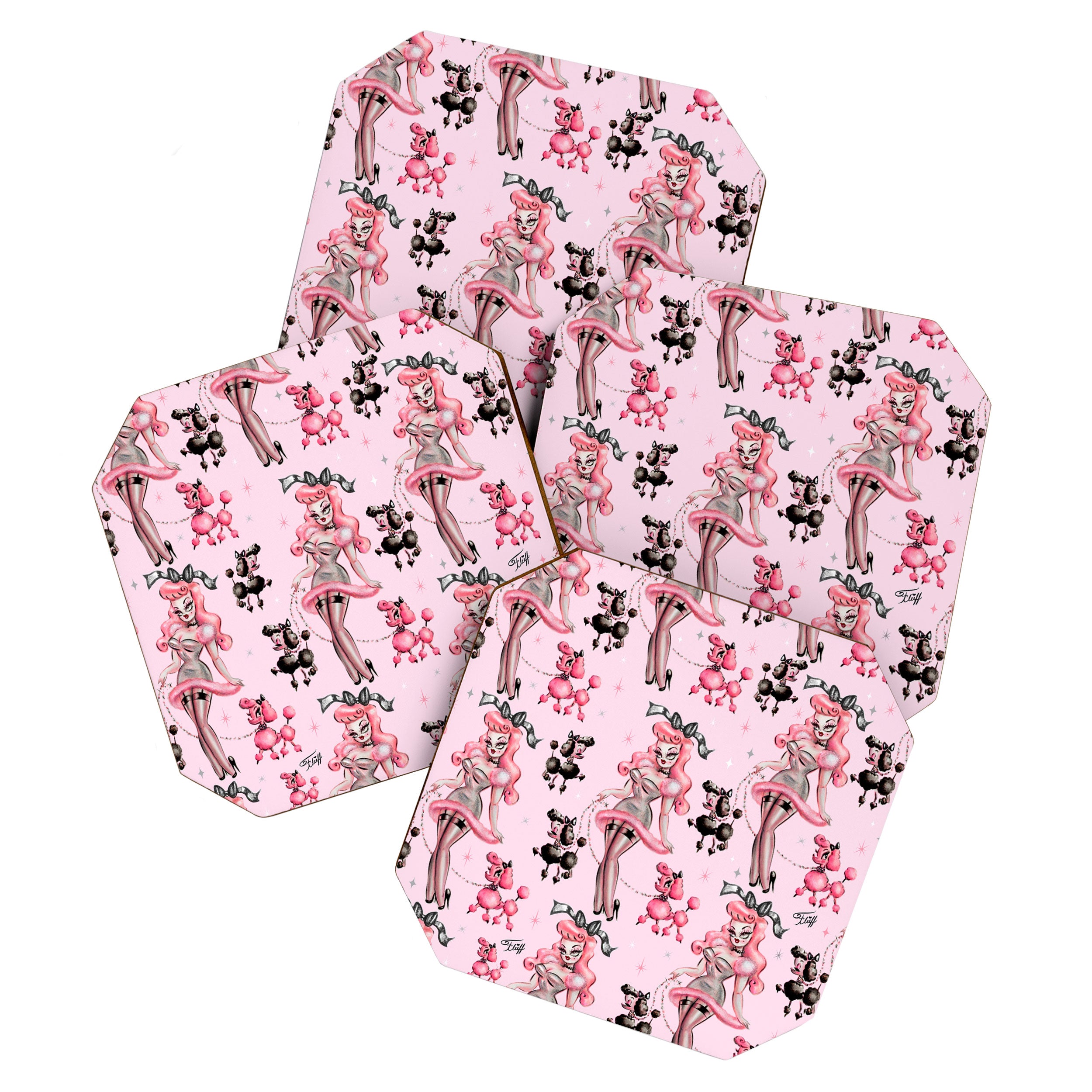 Miss Pink Poodle Coaster Gallery Image 1
