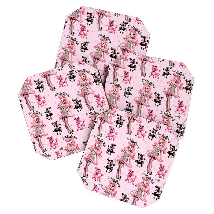 Miss Pink Poodle Coaster Gallery Image 1