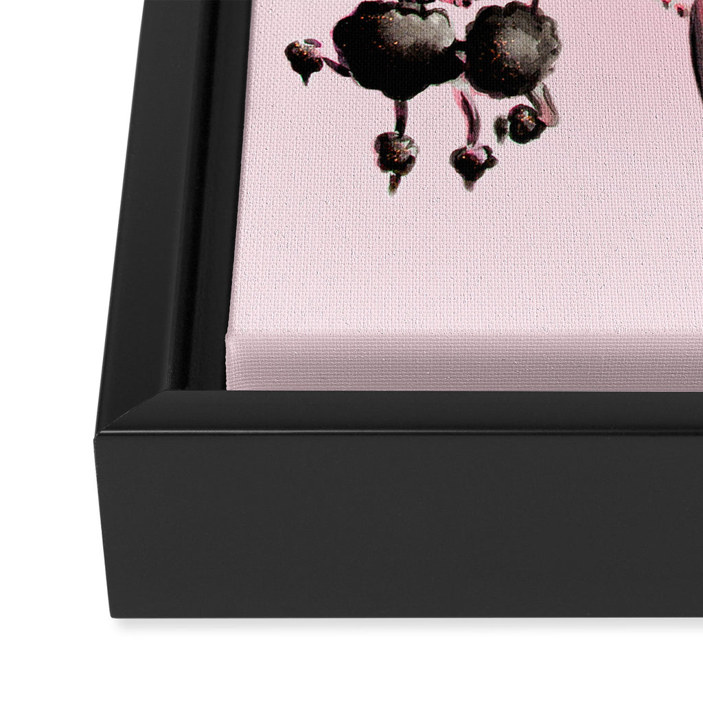 Miss Pink Poodle Framed Canvas Print Gallery Image 3
