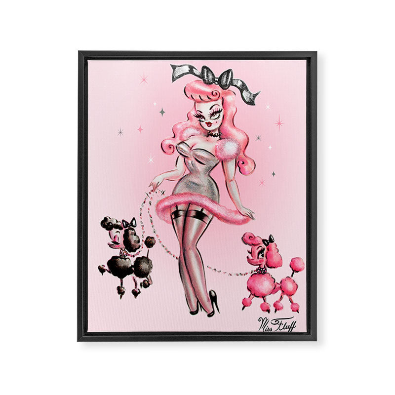 Miss Pink Poodle Framed Canvas Print Gallery Image 6