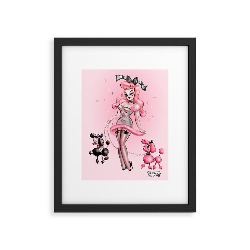 Miss Pink Poodle Framed Art Print Gallery Image 5