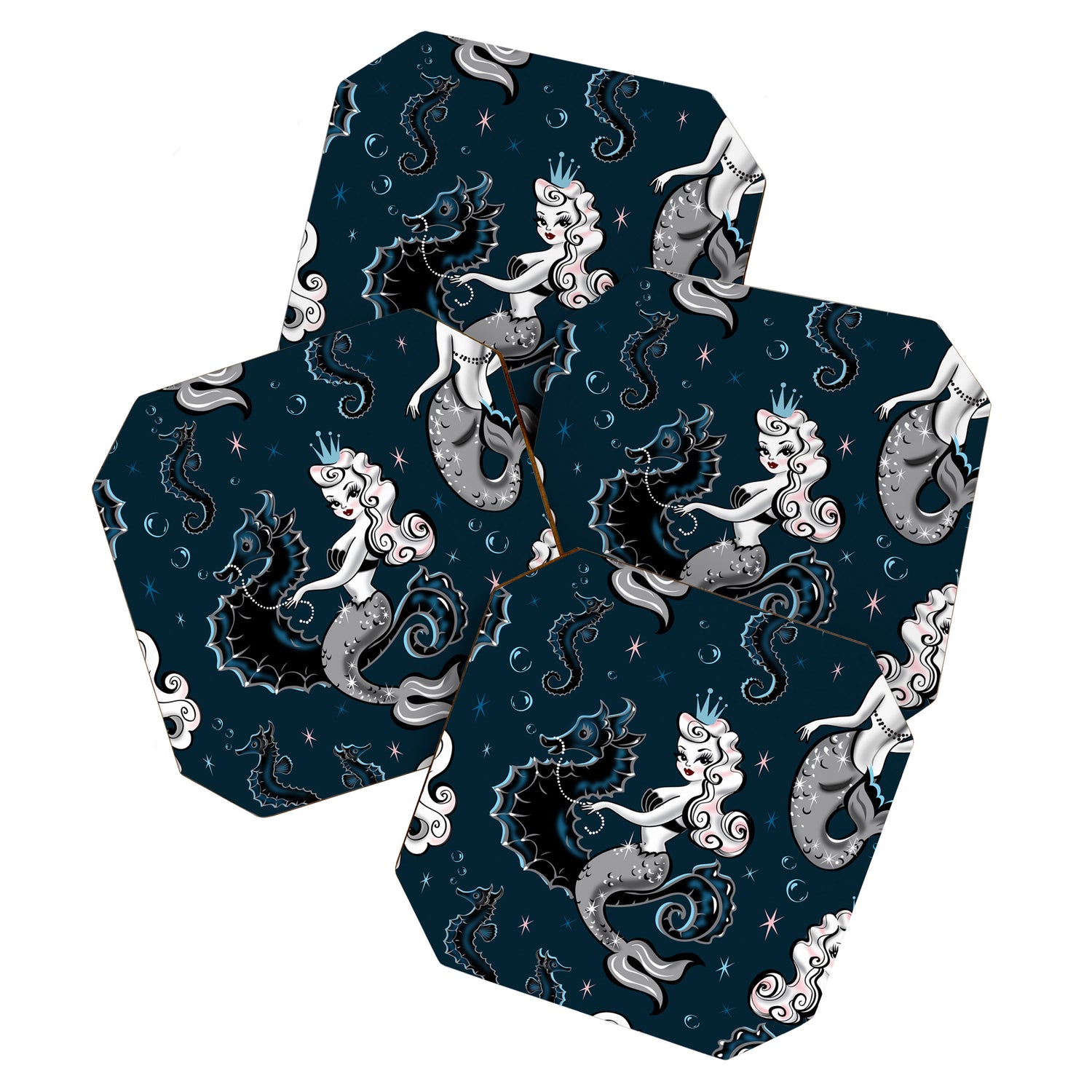 Pearla the Mermaid Riding on a Seahorse Coaster Gallery Image 1