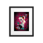 Rockabilly Blonde Sugar Skull Girl Framed Art Print Gallery Image 5