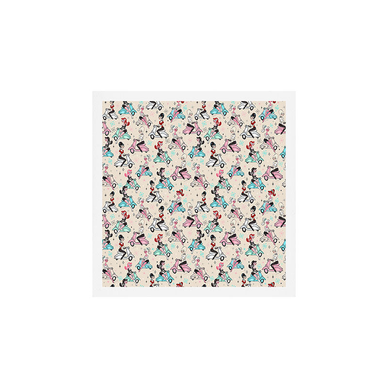 Scooter Girls Pattern Art Print Gallery Image 1