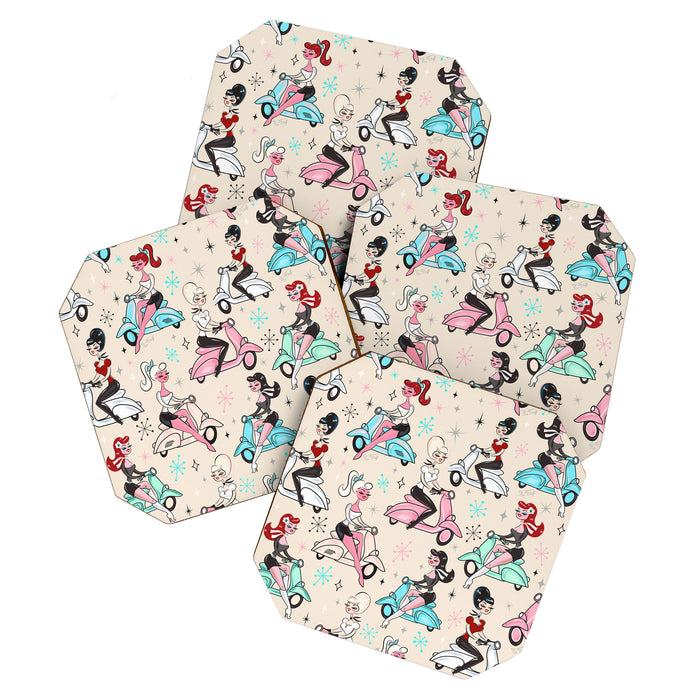 Scooter Girls Pattern Coaster Gallery Image 1