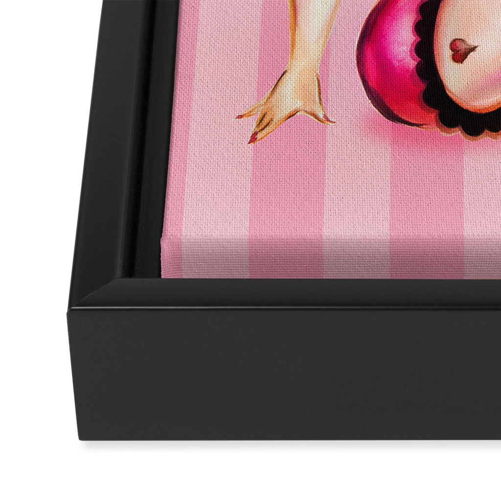 Smitten Kitten Pinup Doll Framed Canvas Print Gallery Image 3