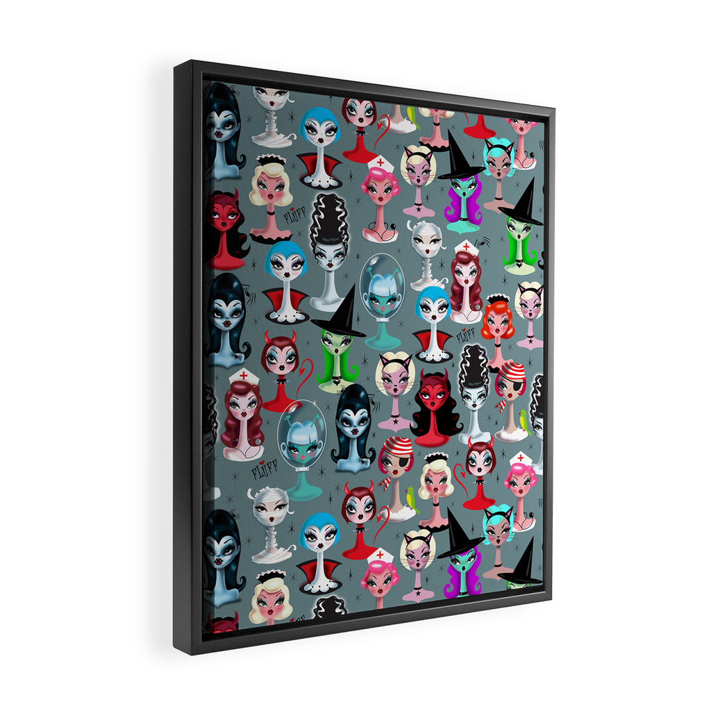 Spooky Dolls Framed Canvas Print Gallery Image 2