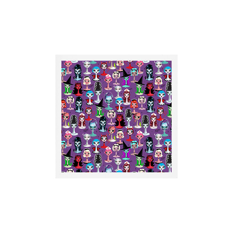 Spooky Dolls Purple Art Print Gallery Image 1