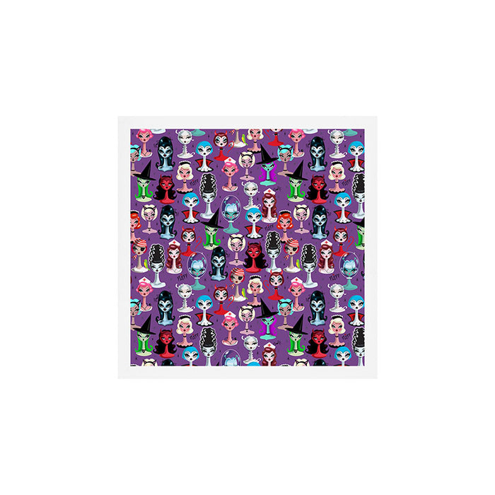 Spooky Dolls Purple Art Print Gallery Image 1