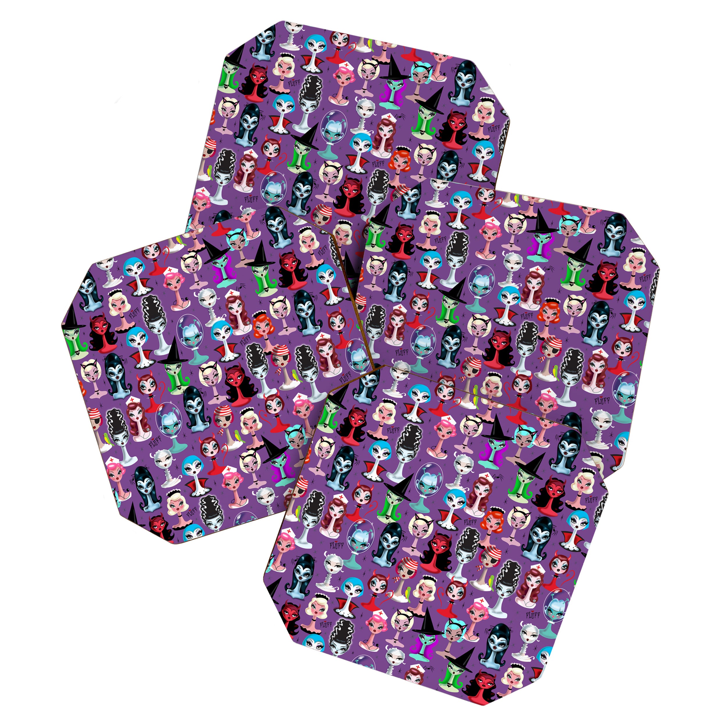 Spooky Dolls Purple Coaster Gallery Image 1