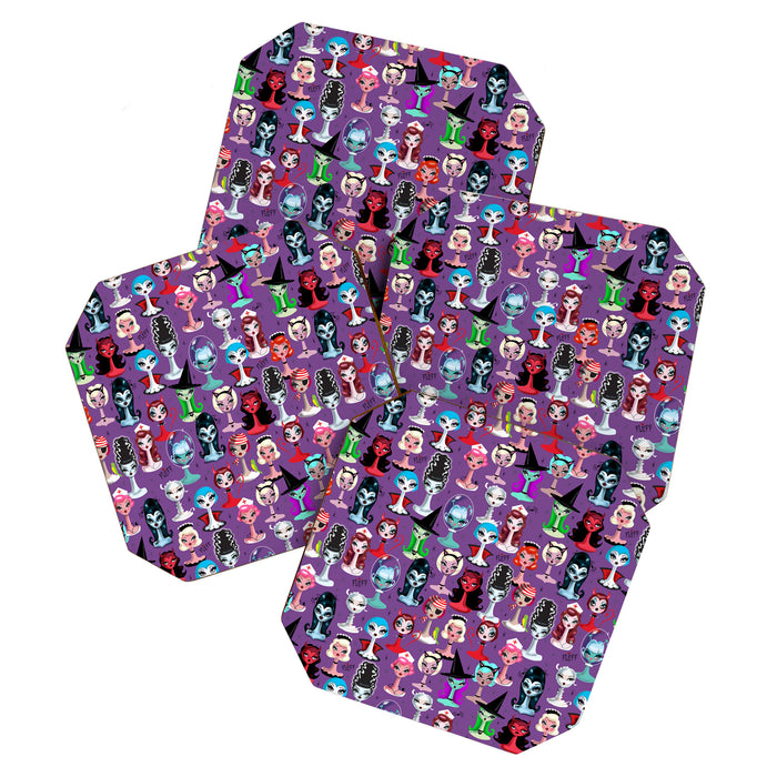Spooky Dolls Purple Coaster Gallery Image 1