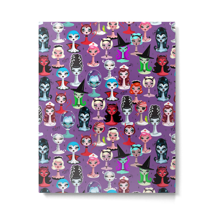 Spooky Dolls Purple Metal Print Gallery Image 1