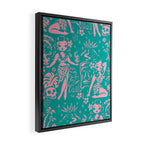 Tiki Temptress in Pink and Turquoise Framed Canvas Print Gallery Image 2