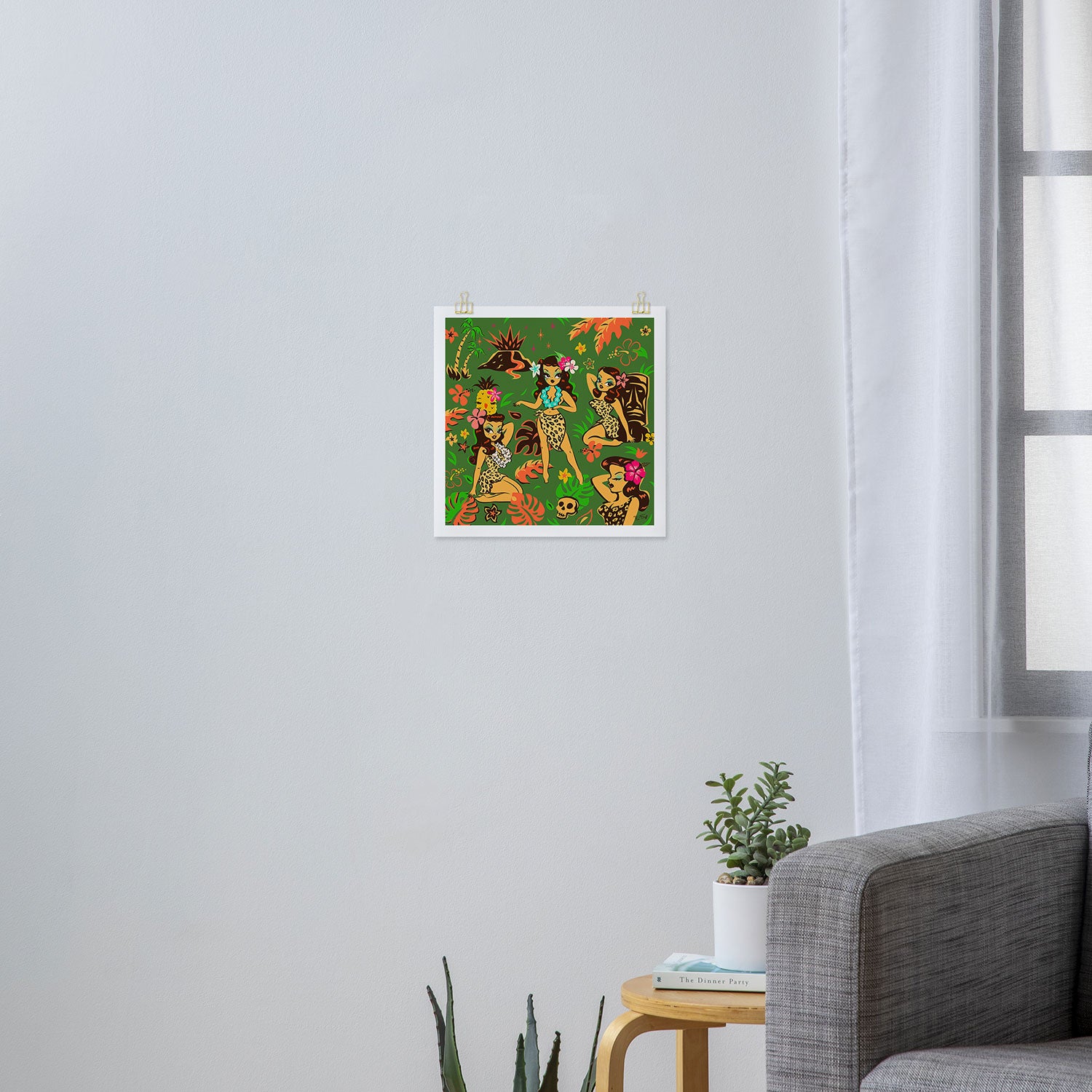 Tiki Temptress on Green Art Print Gallery Image 3