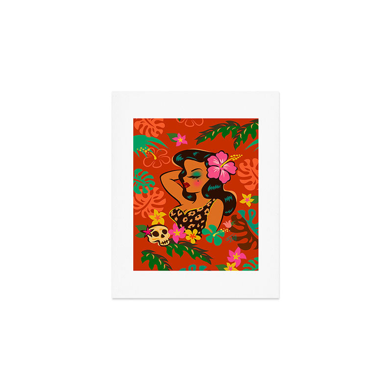 Tropical Tiki Girl Art Print Gallery Image 1