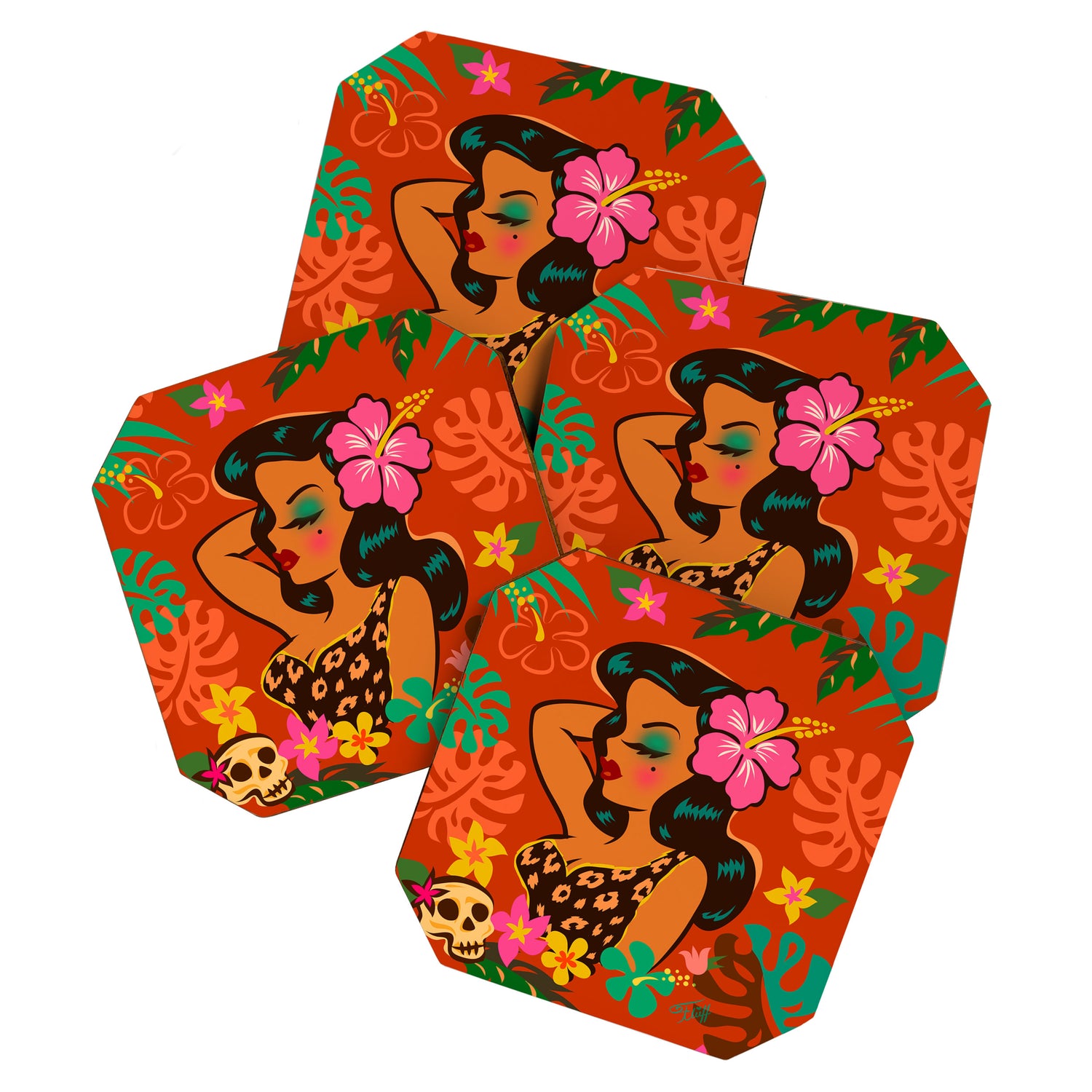 Tropical Tiki Girl Coaster Gallery Image 1