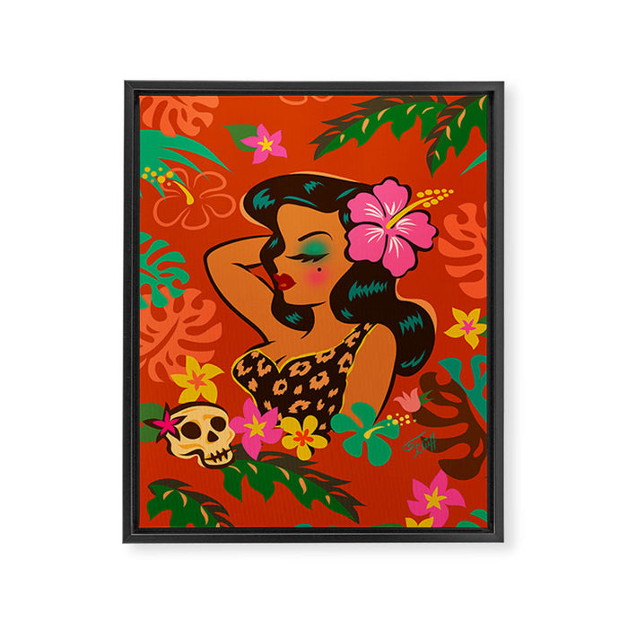 Tropical Tiki Girl Framed Canvas Print Gallery Image 1