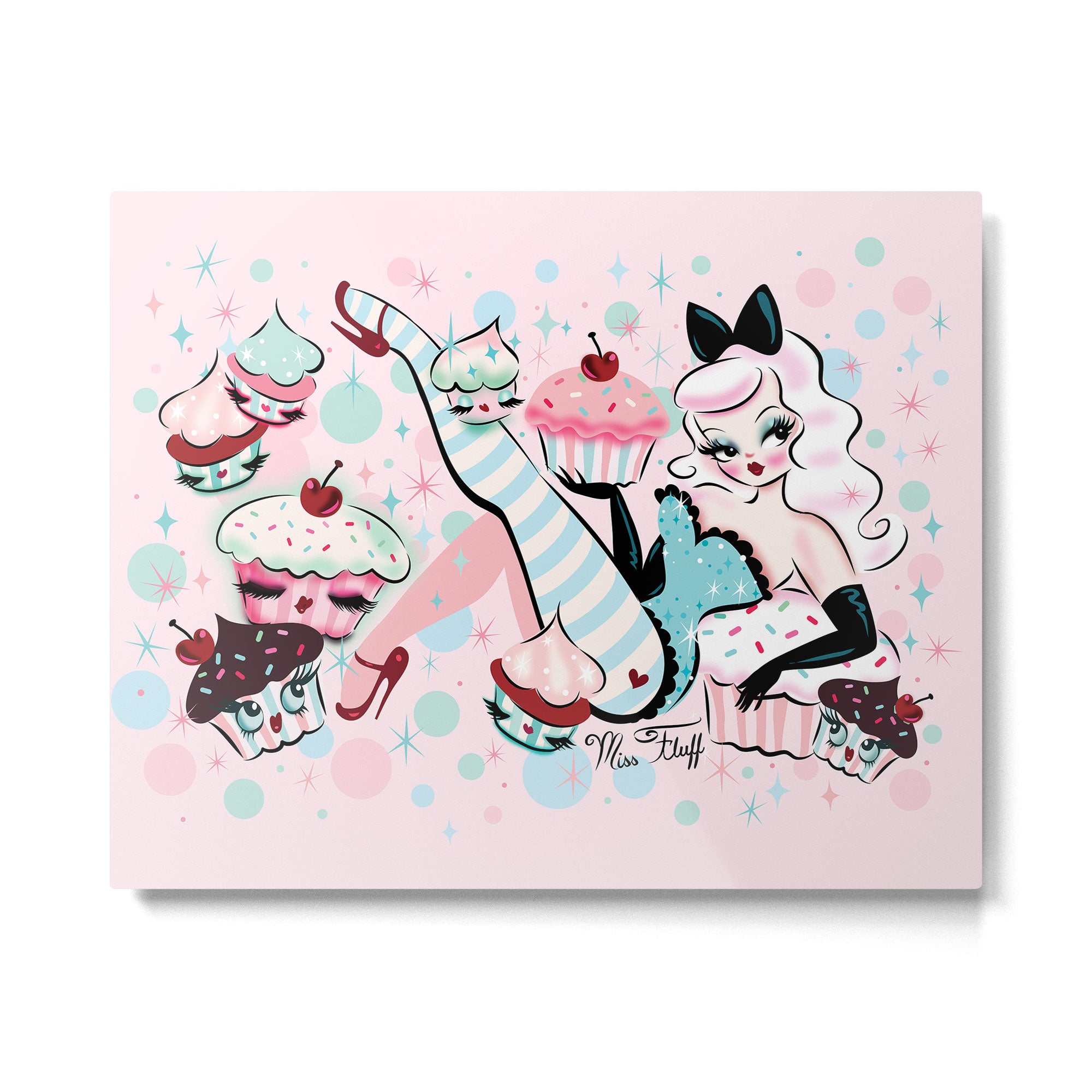 Vanilla Cupcake Pinup Doll  Metal Print Gallery Image 4