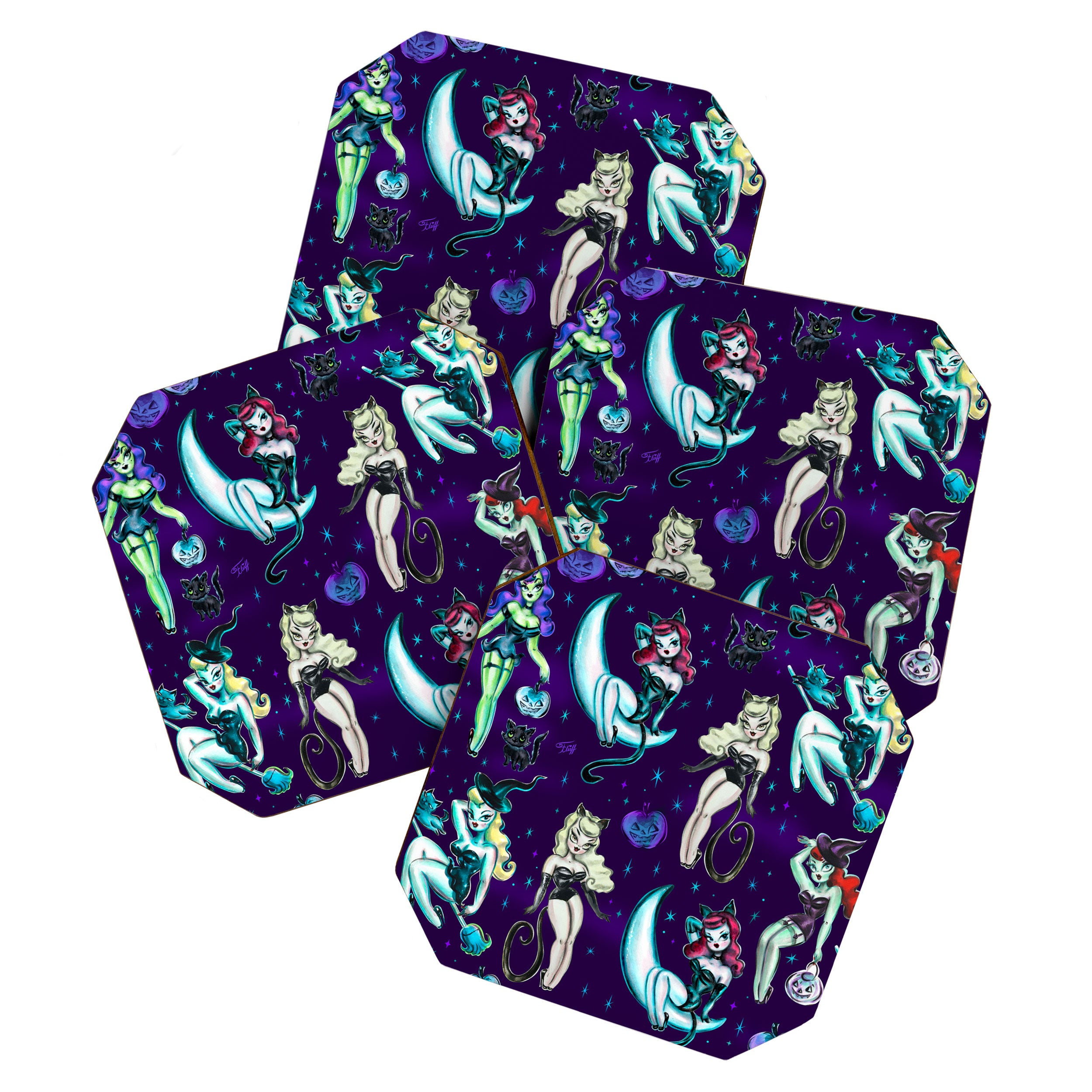 Witches and Black Cats Coaster Gallery Image 1