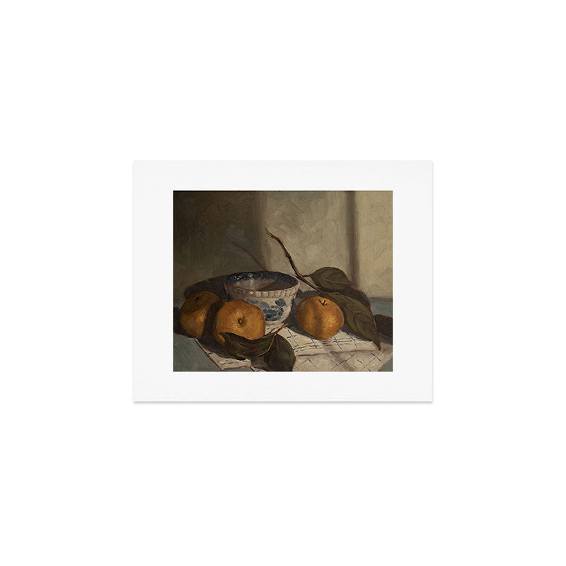 asian pears & transferware bowl Art Print Gallery Image 1