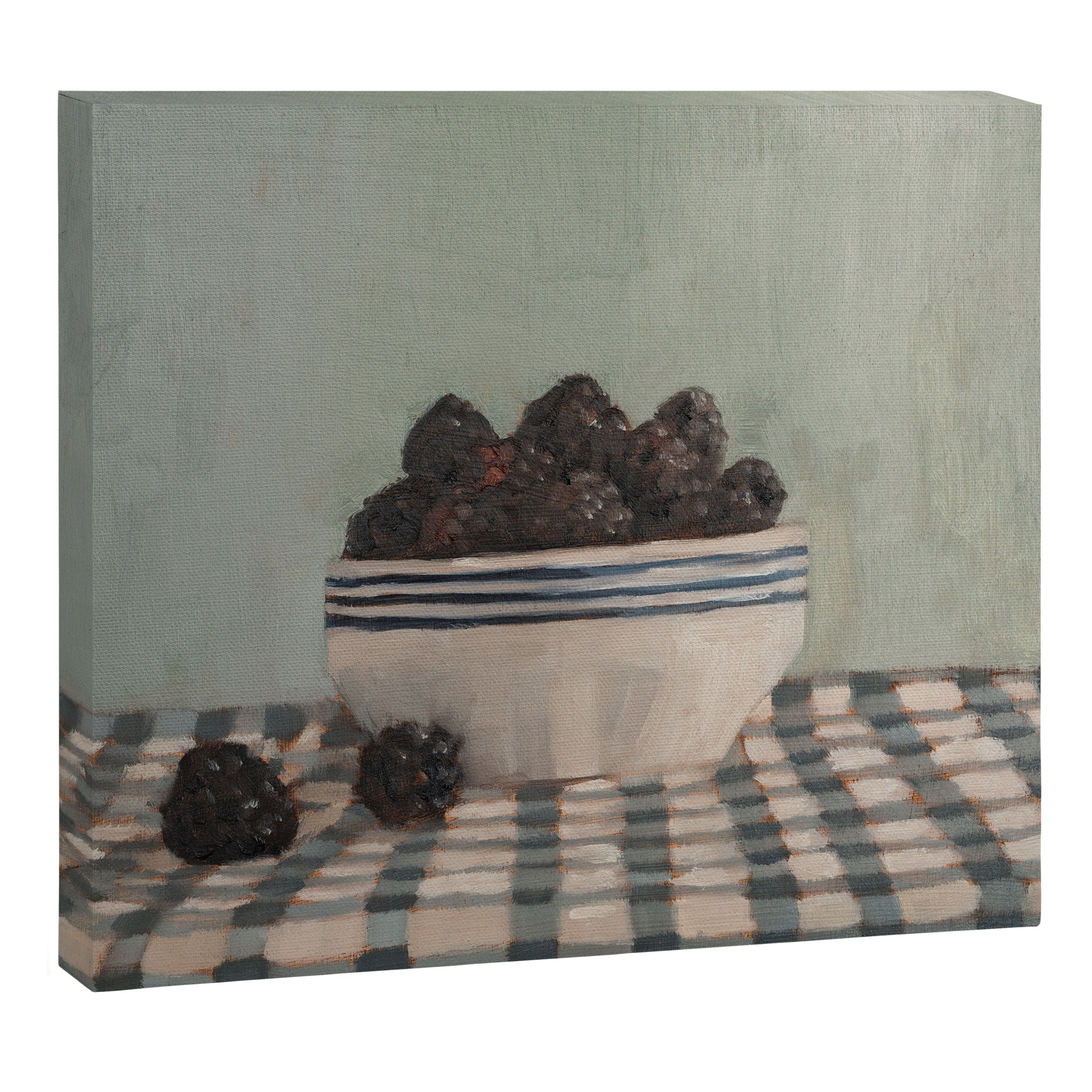 Blackberries on Checked Cloth Canvas Print Gallery Image 12