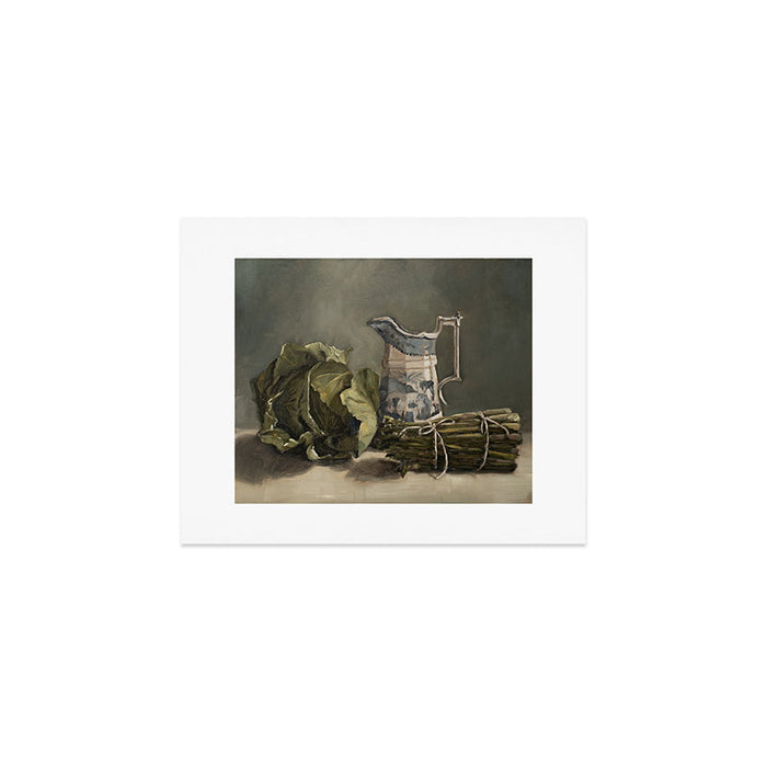 Blue Transferware & cabbage Art Print Gallery Image 1