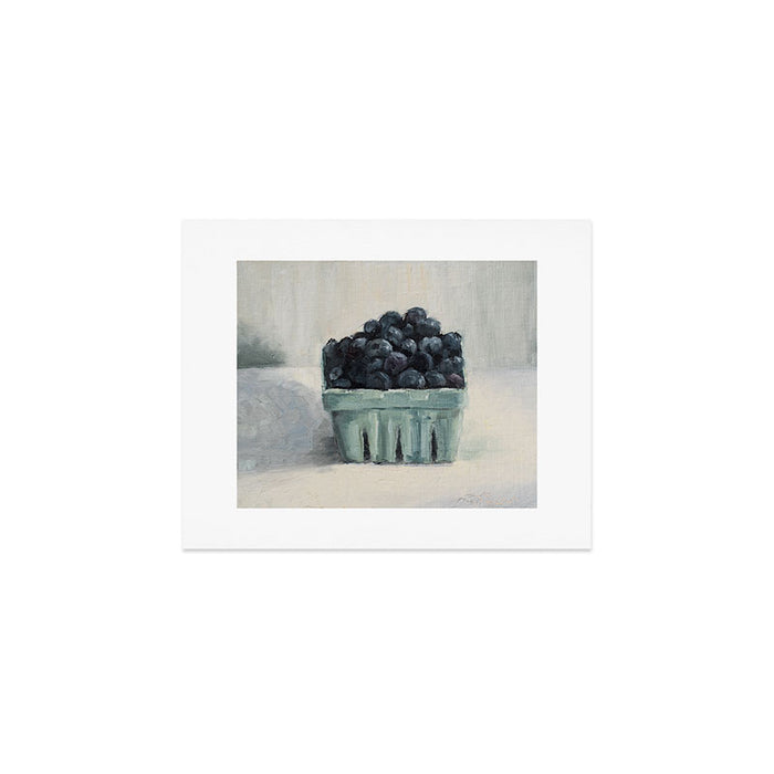 blueberries in a paper crate Art Print Gallery Image 1
