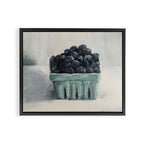 blueberries in a paper crate Framed Canvas Print Gallery Image 2