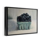 blueberries in a paper crate Framed Canvas Print Gallery Image 6