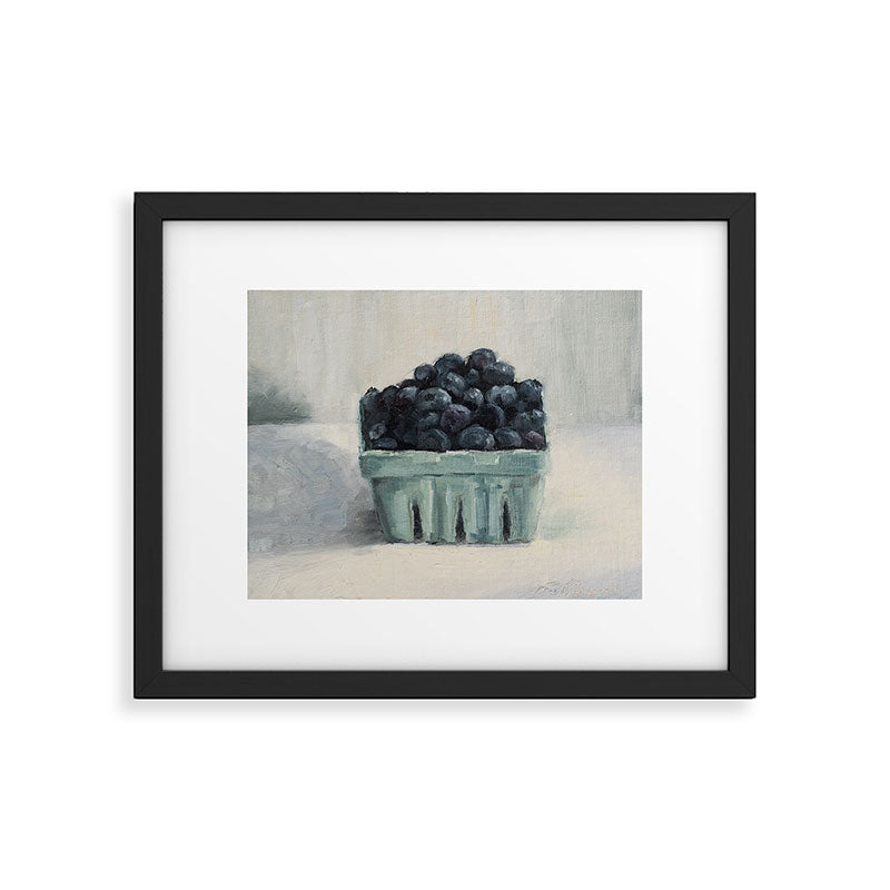 blueberries in a paper crate Framed Art Print Gallery Image 5