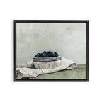 blueberries on a tea towel Framed Canvas Print Gallery Image 2