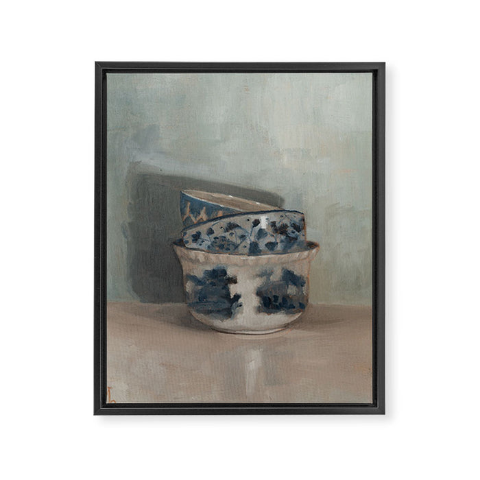 Bowl Stack Framed Canvas Print Gallery Image 1