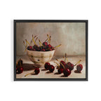 Cherries and a Bistro Bowl Framed Canvas Print Gallery Image 2