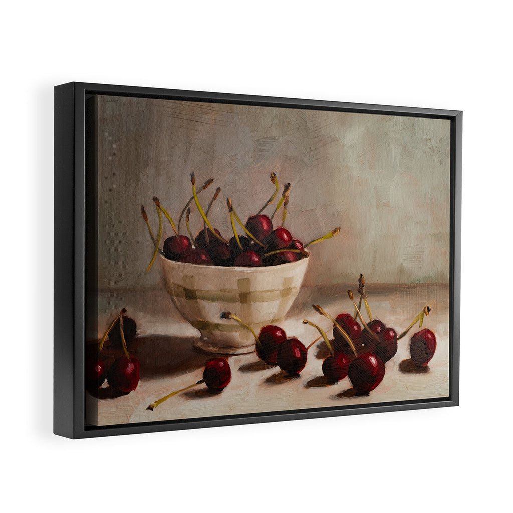 Cherries and a Bistro Bowl Framed Canvas Print Gallery Image 6
