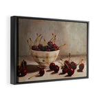Cherries and a Bistro Bowl Framed Canvas Print Gallery Image 6