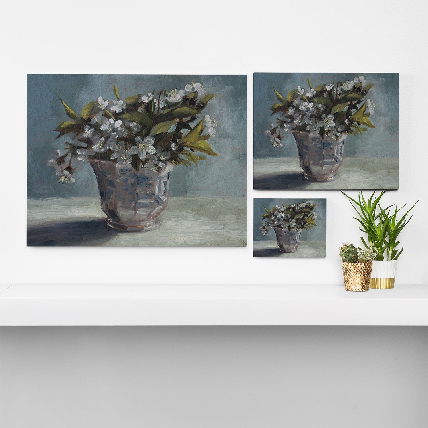 Cherry Blossoms in Transferware Canvas Print Gallery Image 3