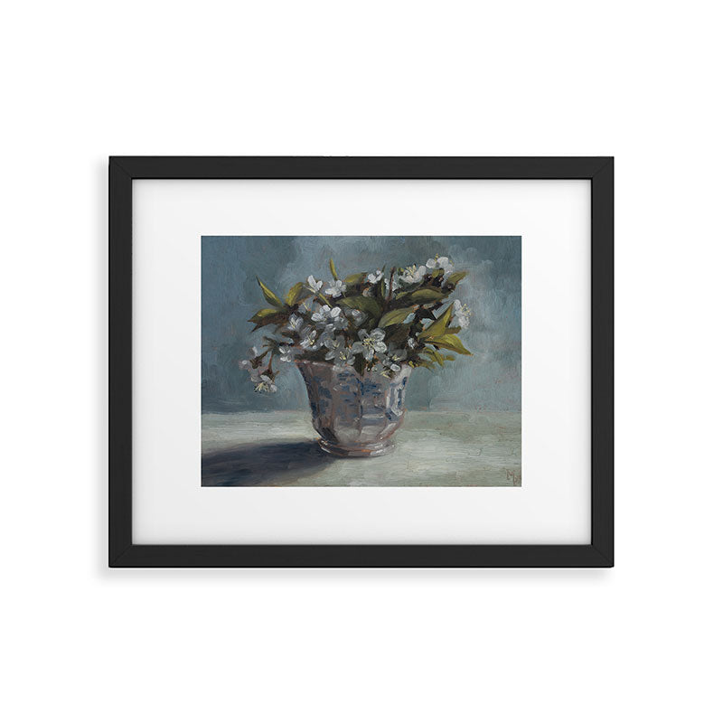 Cherry Blossoms in Transferware Framed Art Print Gallery Image 5