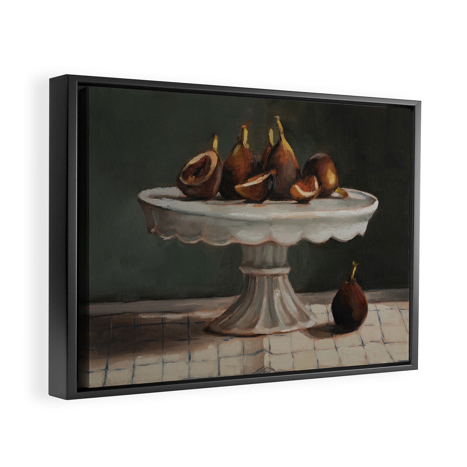 Figs on an Ironstone Cake Stand Framed Canvas Print Gallery Image 6
