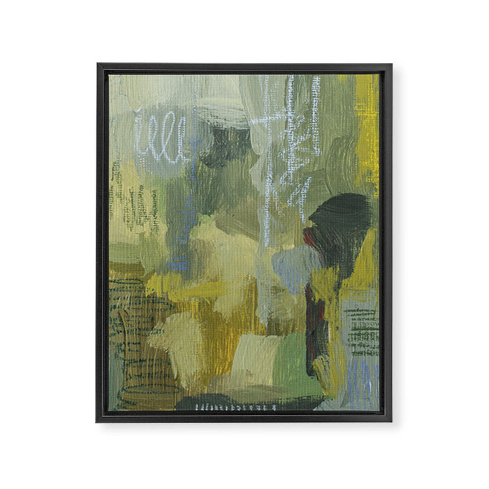 green abstract Framed Canvas Print Gallery Image 1