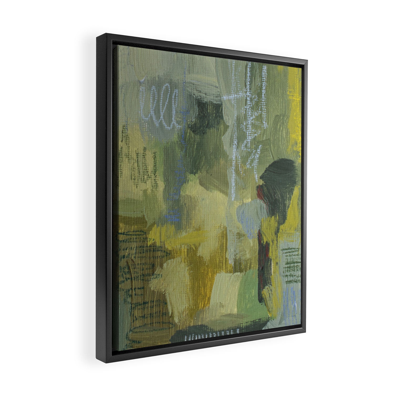 green abstract Framed Canvas Print Gallery Image 2