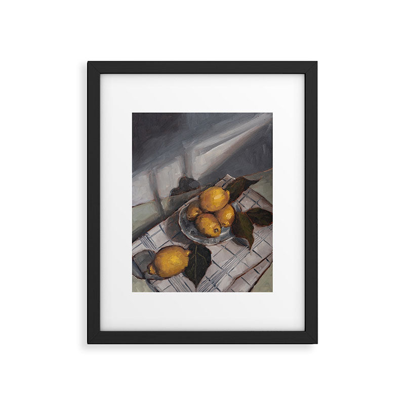 Lemons on a Tea Towel No. 2 Framed Art Print Gallery Image 5