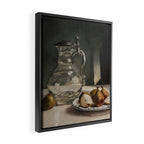 Pears and a German Glass Pitcher Framed Canvas Print Gallery Image 2