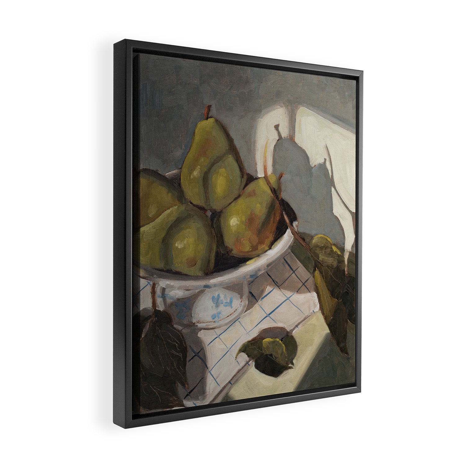 pears in a pedestal Framed Canvas Print Gallery Image 2