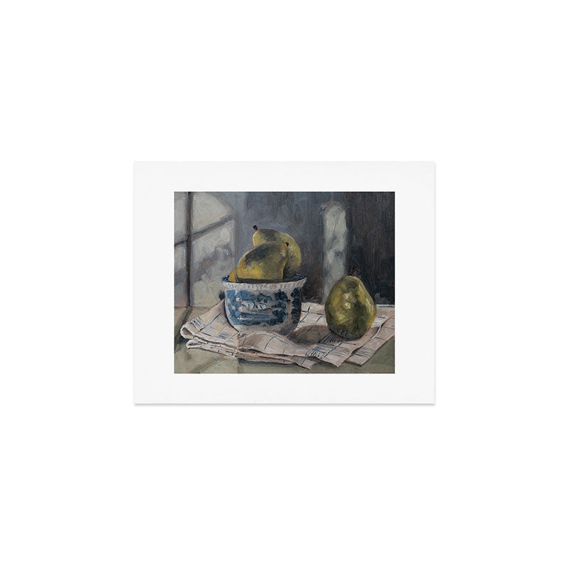 Pears in a Transferware Bowl (1) Art Print Gallery Image 1