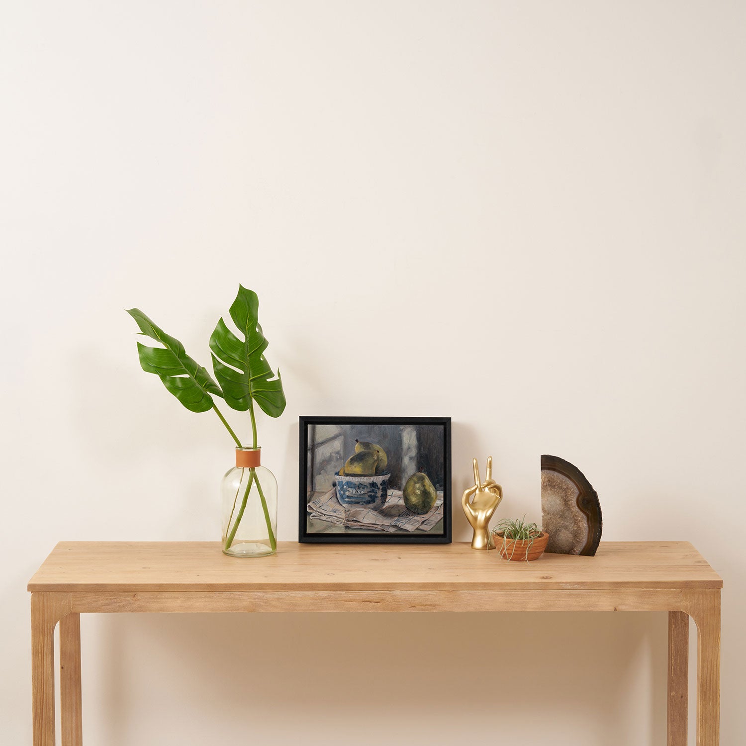 Pears in a Transferware Bowl (1) Framed Canvas Print Gallery Image 4