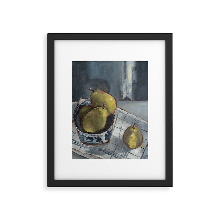Pears in a Transferware Bowl (2) Framed Art Print Gallery Image 1