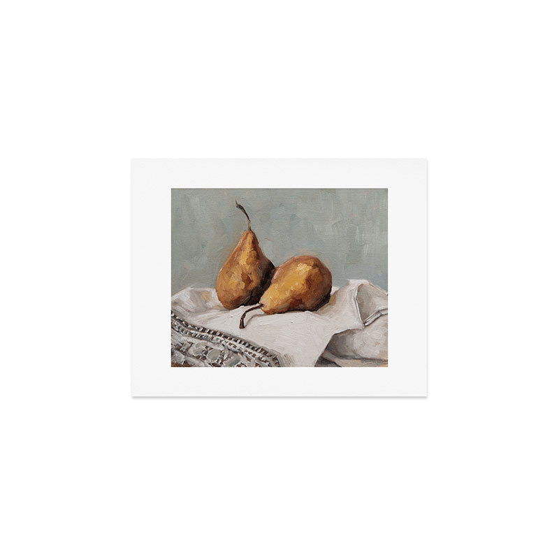 Pears on a Tea Towel 2 Art Print Gallery Image 1